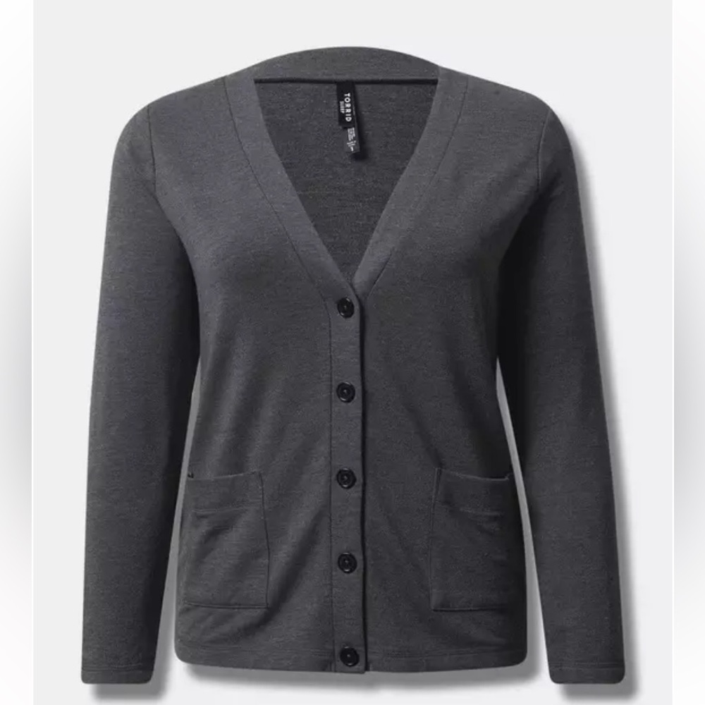 New! Torrid sz‎ 3 Periscope Heather Dream Fleece Button Down Lounge Cardigan 3X